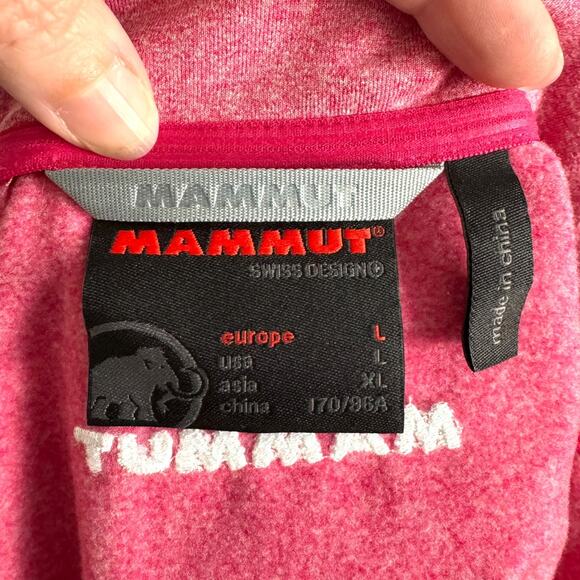 Mammut Pink Fleece Lined Light Jacket Zippered Pockets Women's Size L - Picture 9 of 11